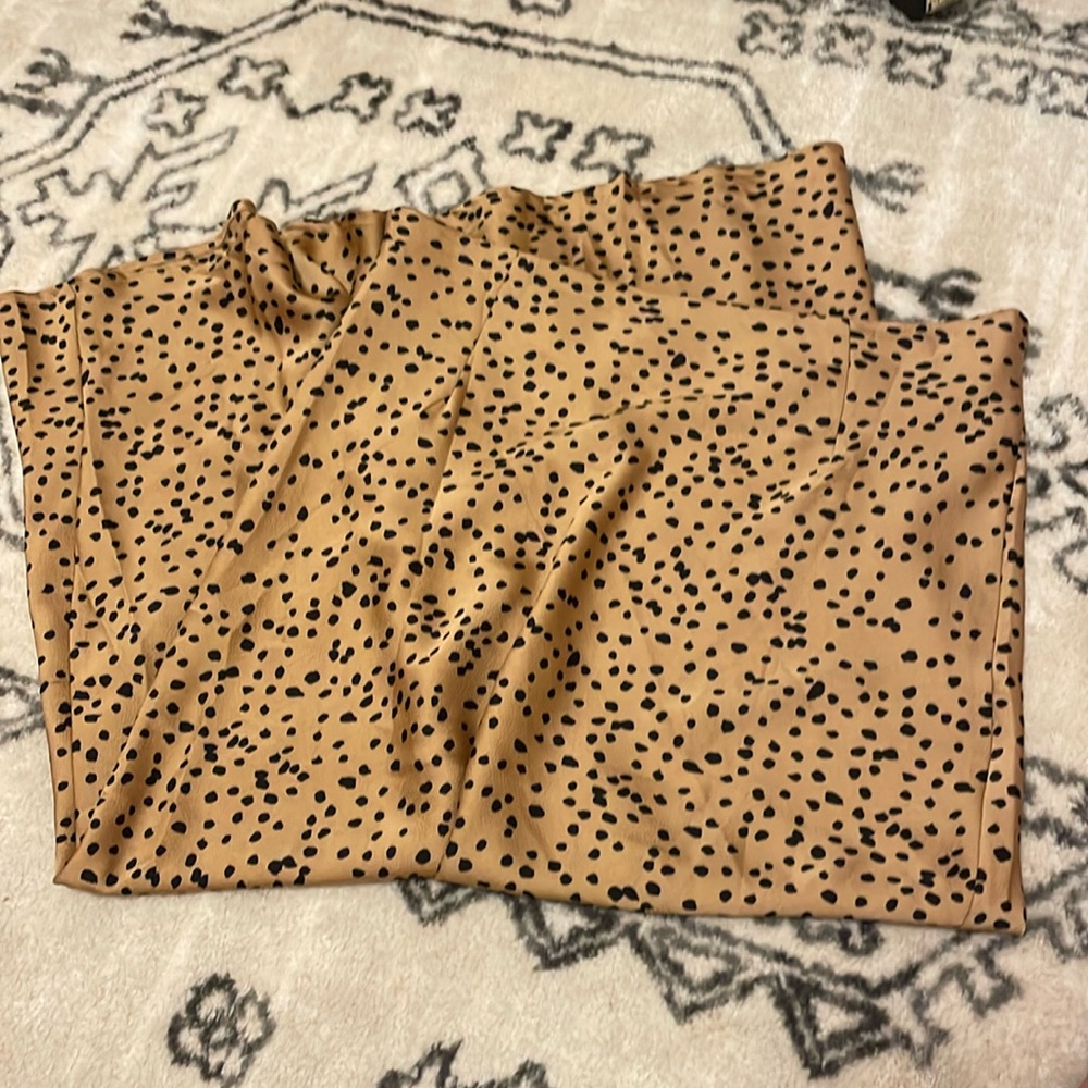 Nasty gal cheetah satin midi skirt